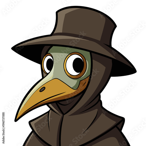 3d illustration of a plague doctor mask