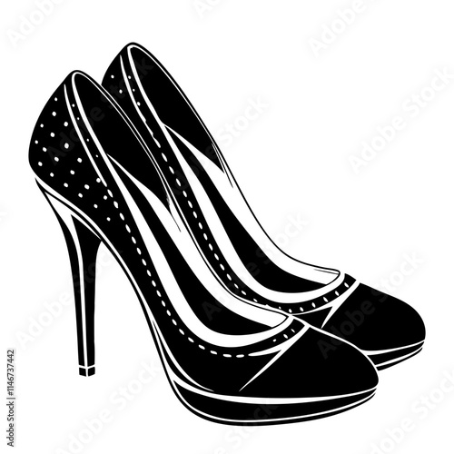  Elegant Black High Heel Shoe Vector Design for Fashion and Style Concepts