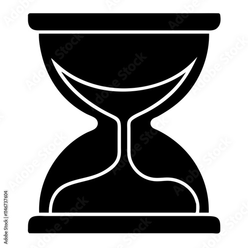  Black Hourglass Silhouette Symbolizing Time Management and Patience