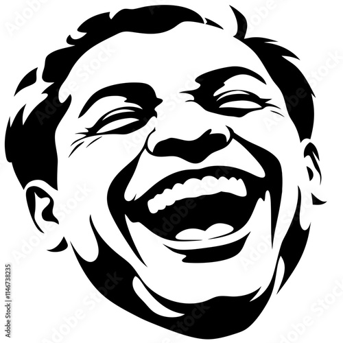  Vector Illustration of Joyful Laughter Expressive Face Art for Humor Themed Designs