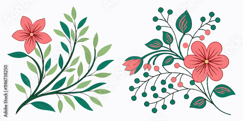 Intricate botanical illustrations vectors for invitations, decorations, cards, and backgrounds 