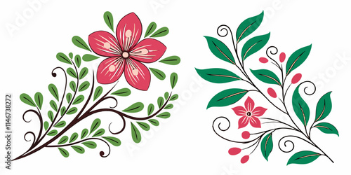 Intricate botanical illustrations vectors for invitations, decorations, cards, and backgrounds 