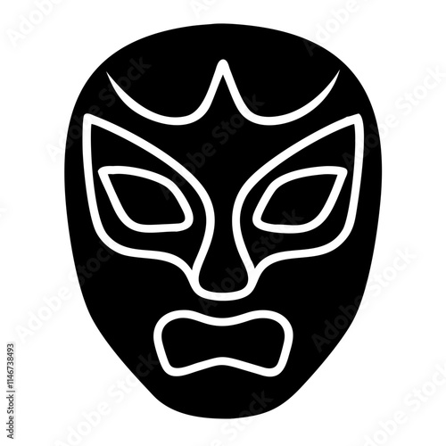  Bold Luchador Mask Vector Symbolizing Mexican Wrestling Culture