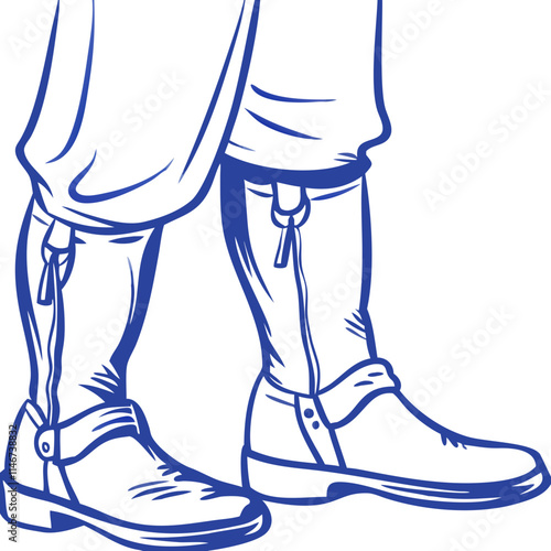  Vintage Equestrian Boots and Breeches Illustration for Fashion and Costume Design
