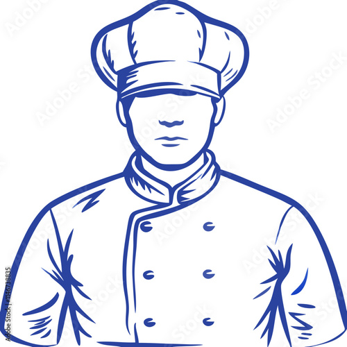  Chef in Uniform Vector Illustration for Culinary and Hospitality Design Use photo