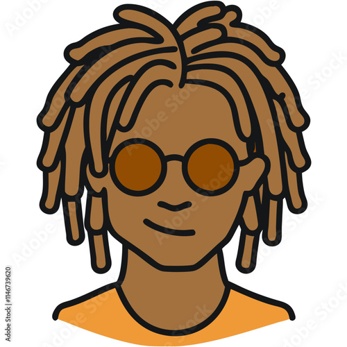  Cool Afro Hairstyle Vector Portrait with Sunglasses for Fashion and Diversity Representations