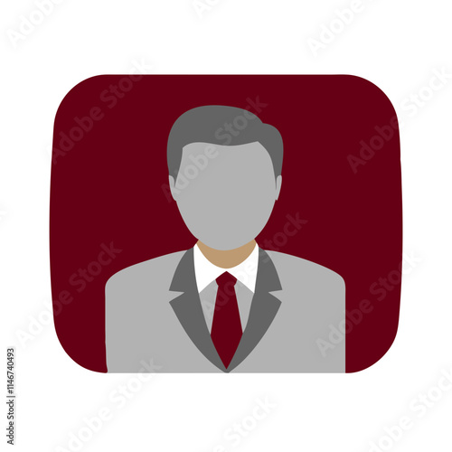  Professional Business Avatar Male in Suit and Tie Vector Illustration