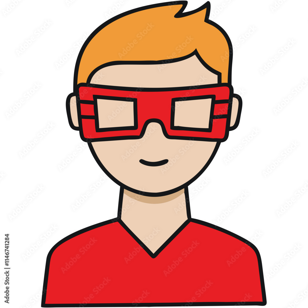 Superhero Avatar with Red Mask and Orange Hair Vector Illustration Superhero Avatar with Red Mask and Orange Hair Vector Illustration