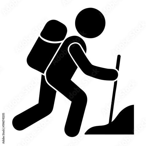  Hiking Backpacker Illustration for Outdoor Adventure and Trekking Concepts