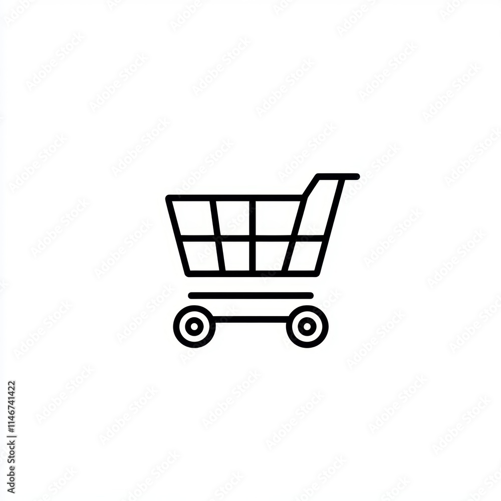 Vector illustration of simple shopping cart icon. Vector illustration of simple shopping cart icon.
