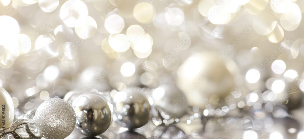sparkles and bokeh in pastel pearl and silver colors glowing gross glittering silver bauble ball ornament decoration place sparkles and bokeh in pastel pearl and silver colors glowing gross glittering silver bauble ball ornament decoration place