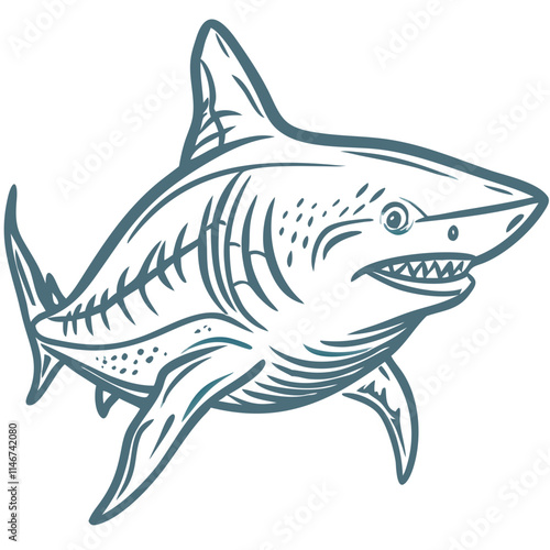  Majestic Blue Shark Vector Illustration of Ocean Predator
