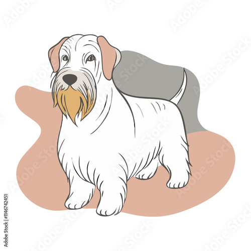  White Bearded Dog Illustration with Neutral Colors Vector Art