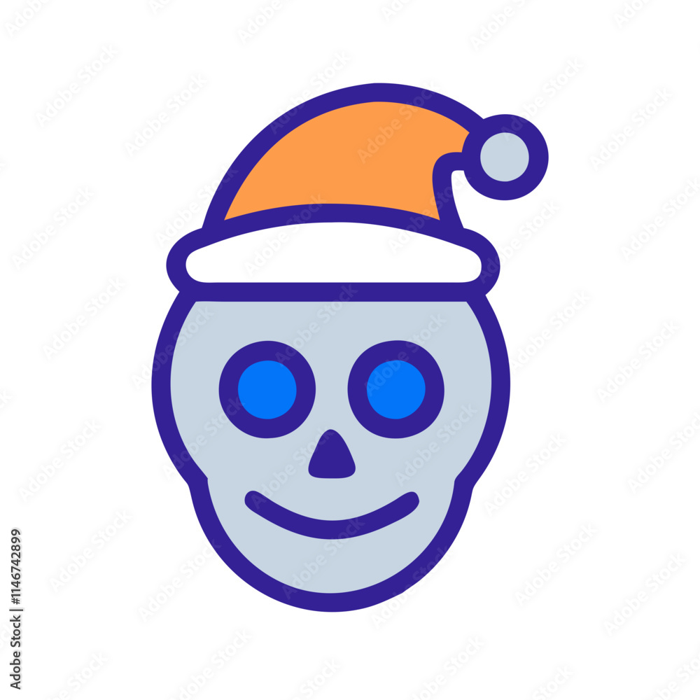 Santa Hat Smiling Skull for Holiday and Halloween Fun Festive Vector Art Santa Hat Smiling Skull for Holiday and Halloween Fun Festive Vector Art