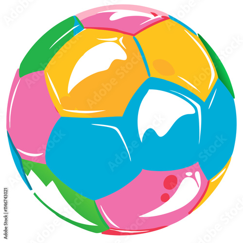  Colorful Geometric Soccer Ball Vector Art Design for Sports and Recreation