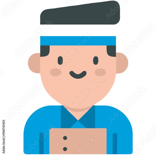  Smiling Chef Cartoon Character in Blue Uniform Vector for Culinary Design