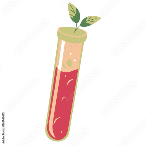 Wallpaper Mural  Eco-Friendly Science Test Tube with Leaf Green Technology Vector Illustration Torontodigital.ca