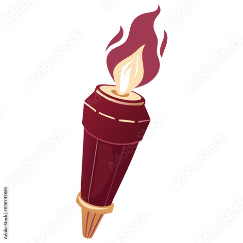  Flaming Torch Vector Illustration Symbol of Wisdom Empowerment Freedom