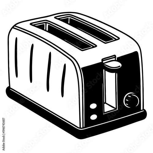  Retro Style Toaster Vector Illustration for Kitchen Appliance Design