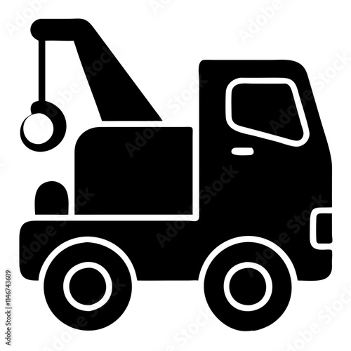  Tow Truck Vector Silhouette for Construction and Emergency Services