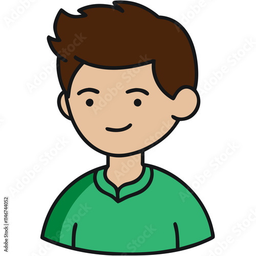  Cartoon Male Avatar for Profile or Social Media Representation Vector Art