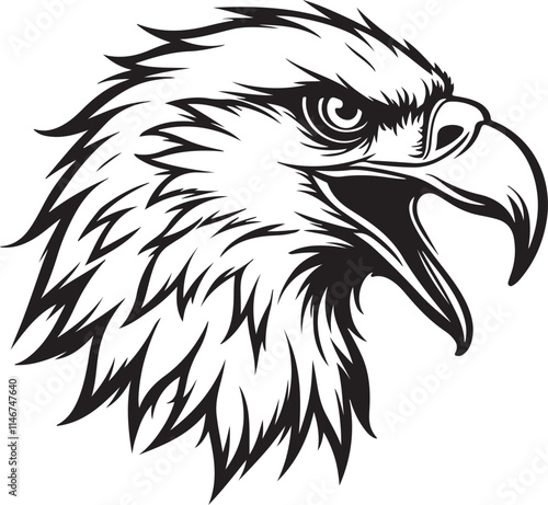 eagle head isolated on white