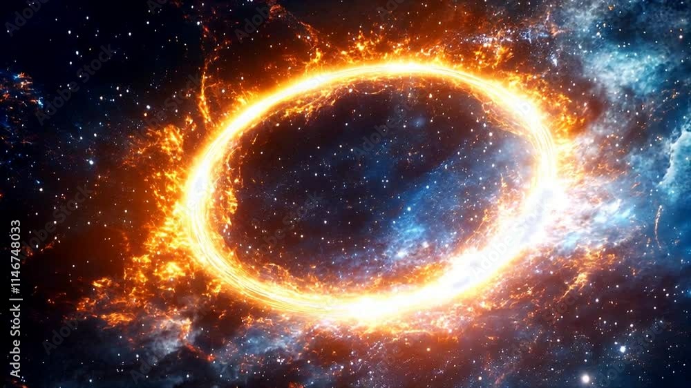 Bright planet and sun in the vast cosmos with glowing stars and a spiral nebula Bright planet and sun in the vast cosmos with glowing stars and a spiral nebula