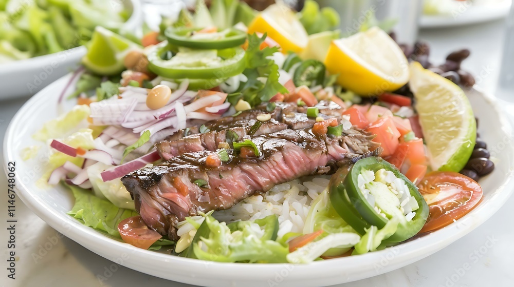 A Mexican carne asada platter with grilled steak, rice, beans, and salsa, captured under warm cinematic lighting. A Mexican carne asada platter with grilled steak, rice, beans, and salsa, captured under warm cinematic lighting.