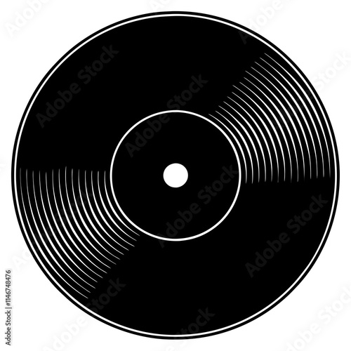 Vinyl Record Minimalist Line Art Vector Design