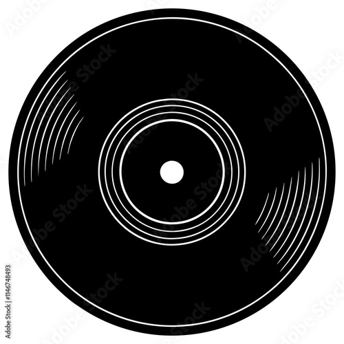 Vinyl Record Minimalist Line Art Vector Design