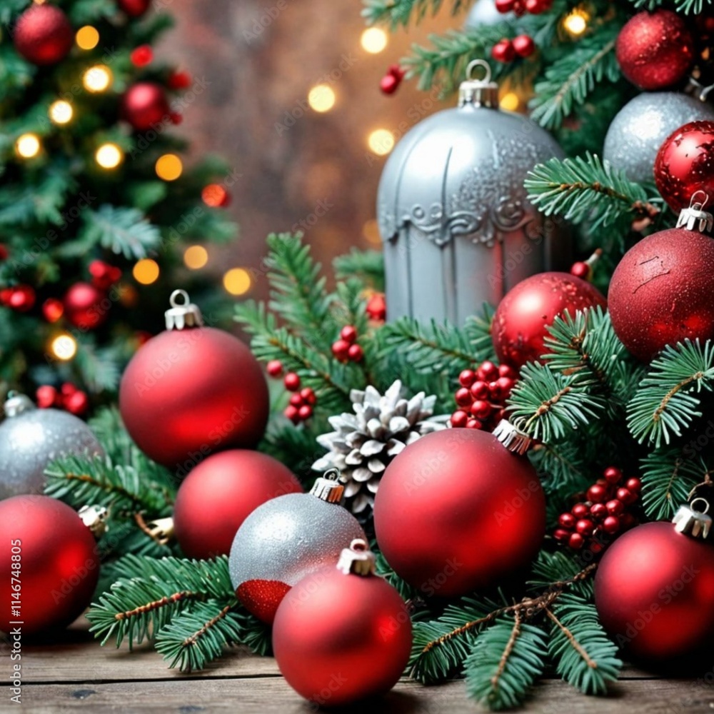 Fototapeta premium christmas tree decorations