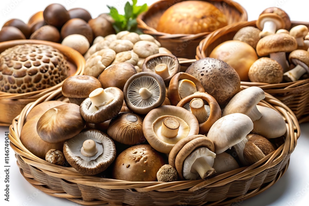 mushrooms in a basket