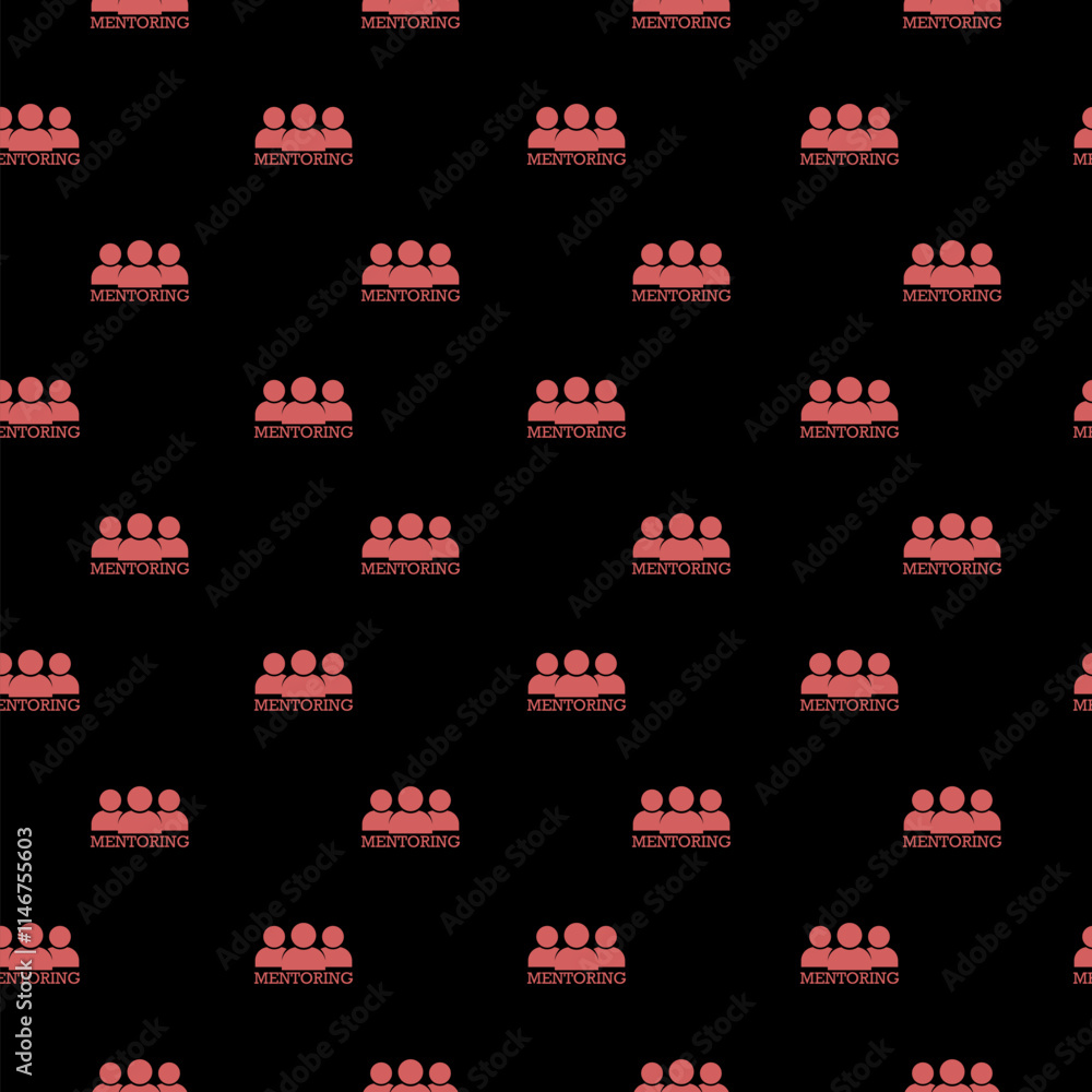 Mentoring icon seamless pattern isolated on black background Mentoring icon seamless pattern isolated on black background