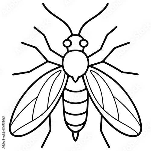 Thrips insect flat vector illustration on white background