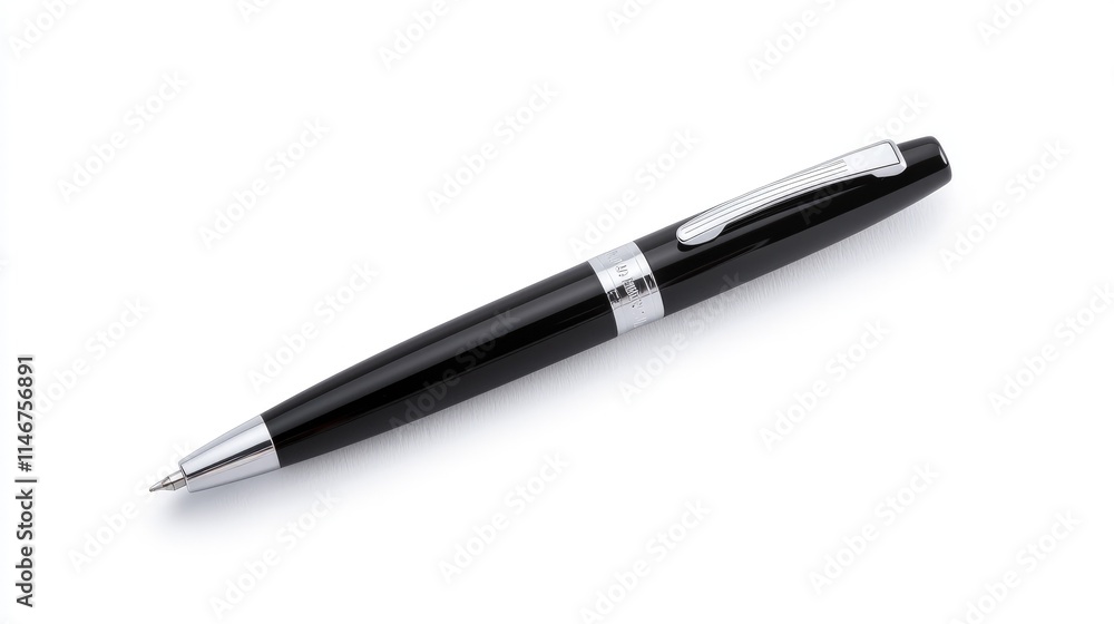 Black ballpoint pen isolated on white background. (1) Black ballpoint pen isolated on white background. (1)