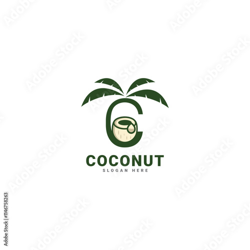 Coconut tree logo design Natural products