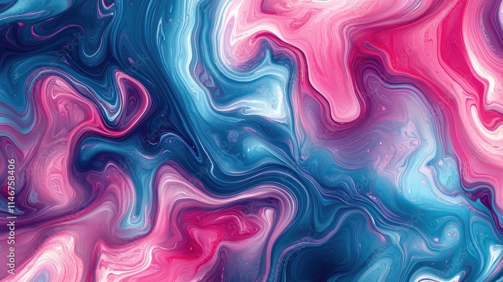 Fototapeta premium Vibrant blend of pink and blue in a smooth gradient, creating a fresh, contemporary background.