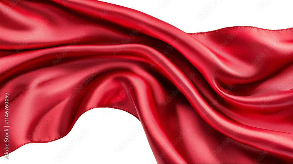 Elegant waves of red silk flowing in a graceful motion isolated on transparent background Elegant waves of red silk flowing in a graceful motion isolated on transparent background