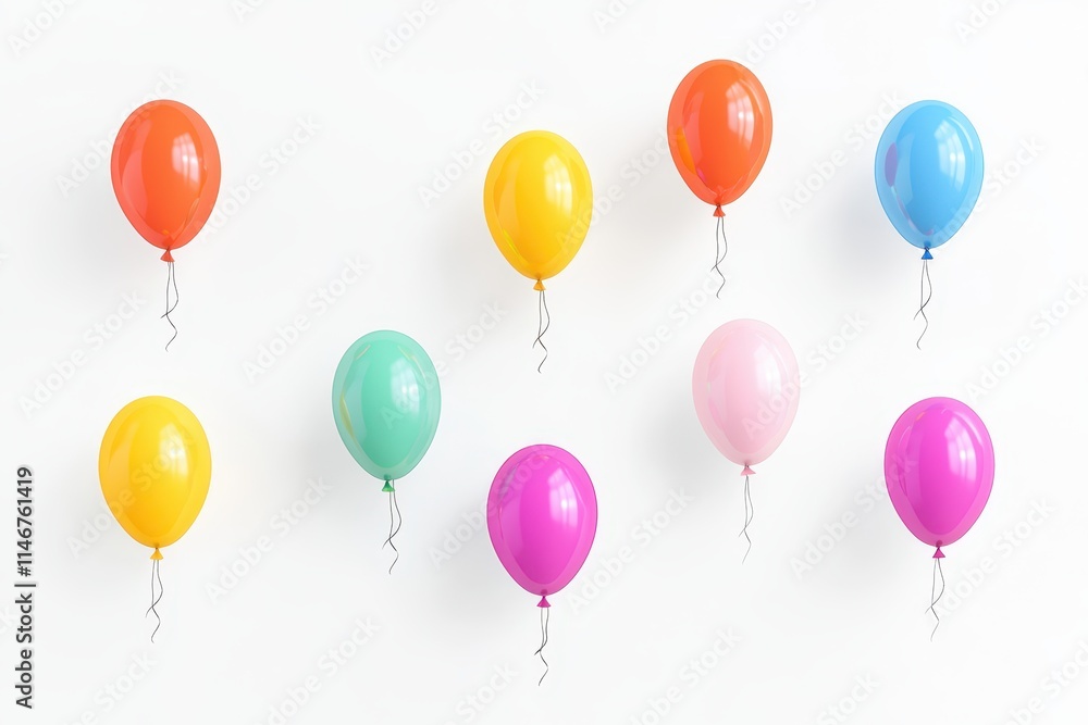 A vibrant display of colorful balloons arranged on a white wall, creating a cheerful and festive atmosphere. A vibrant display of colorful balloons arranged on a white wall, creating a cheerful and festive atmosphere.