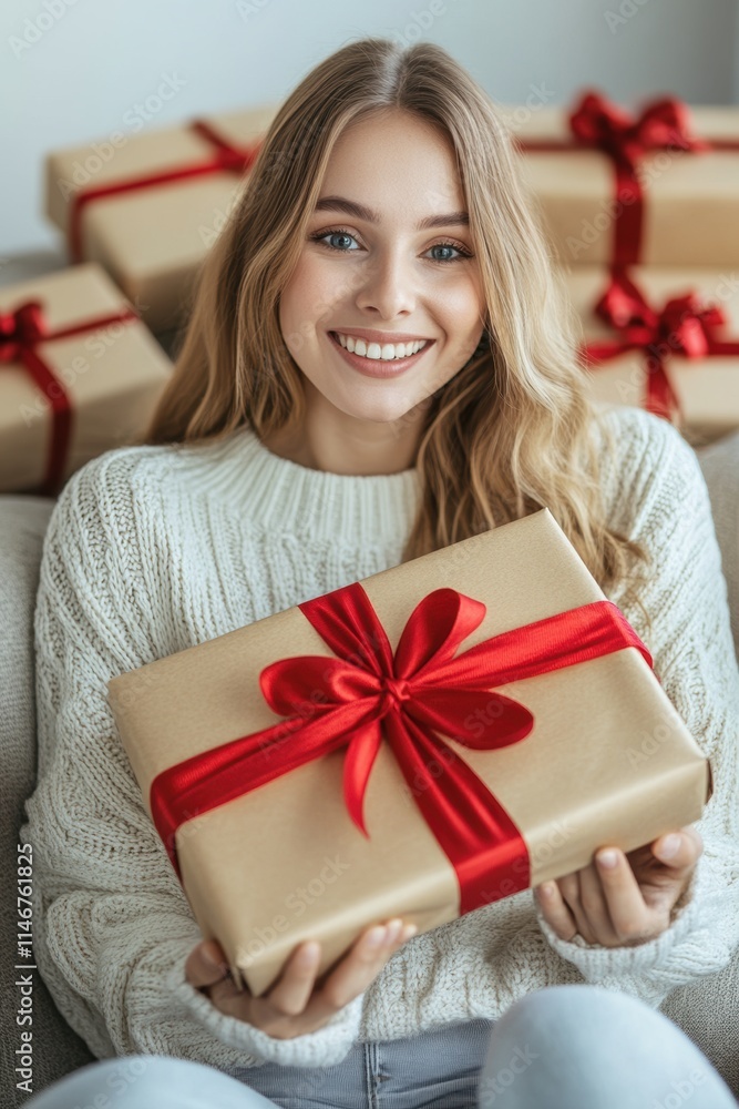 Shopper with a lot of gift boxes at home. Shopper with a lot of gift boxes at home.
