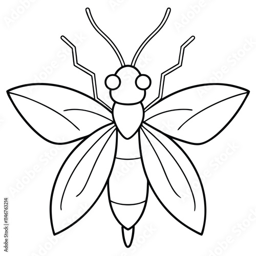 walking leaf insect flat vector illustration on white background