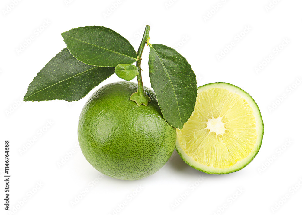 Fotografie lemon on a white backgroud with clipping path