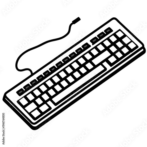 RGB Keyboard Minimalist Line Art Vector Design
