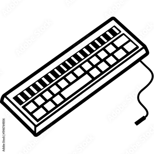 RGB Keyboard Minimalist Line Art Vector Design