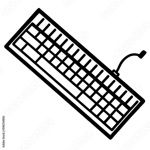 RGB Keyboard Minimalist Line Art Vector Design