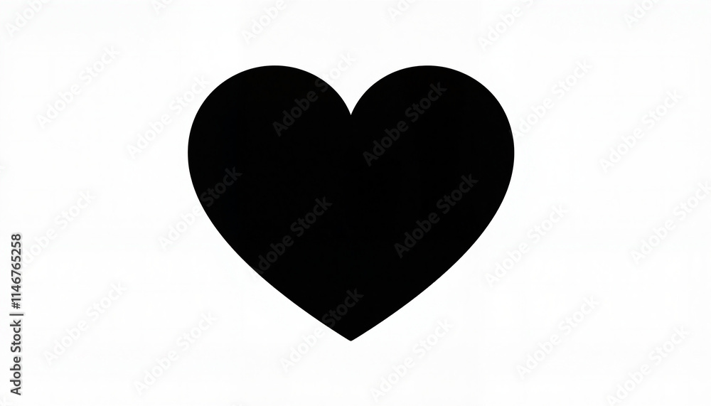 Silhouette of a heart shape in a bold design symbolizing love with copy space Silhouette of a heart shape in a bold design symbolizing love with copy space
