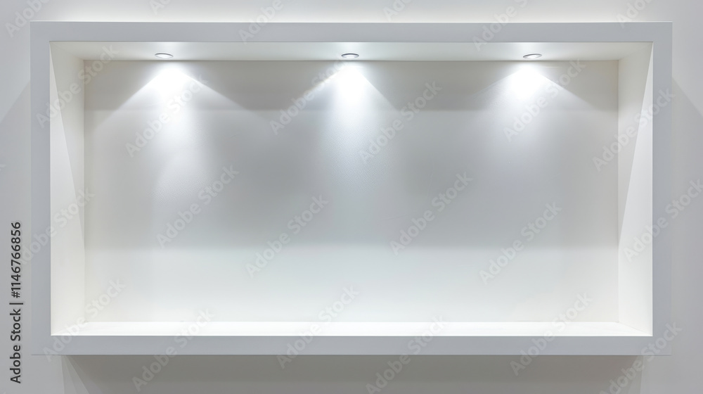 White window on a blank wall in an empty modern interior room White window on a blank wall in an empty modern interior room