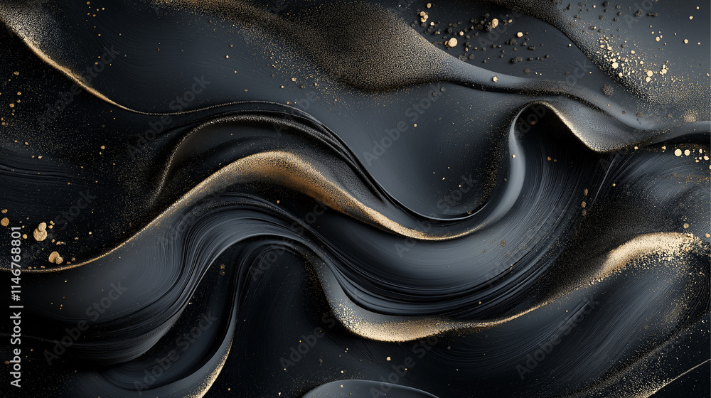 Abstract wave art background, golden line art foliage Abstract wave art background, golden line art foliage