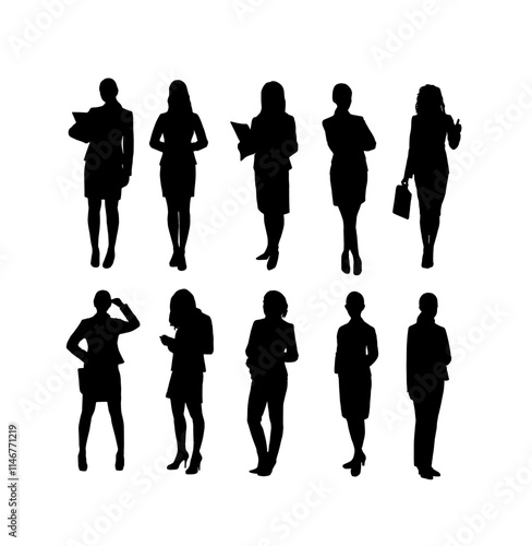 silhouettes of people n vector silhouete of a set woman