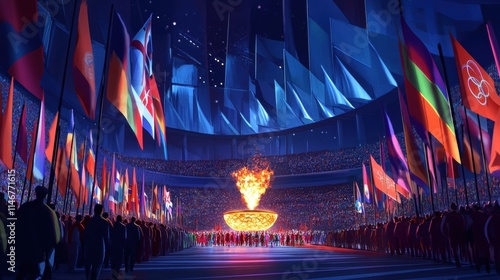 olympic opening ceremony illustration